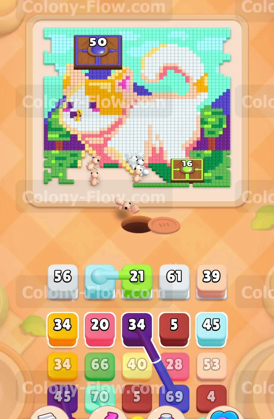 Колони Флоу уровень 1027 — шаг 2