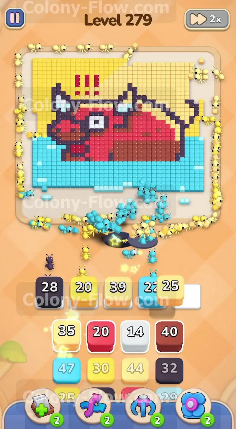 Колони Флоу уровень 279 — шаг 2