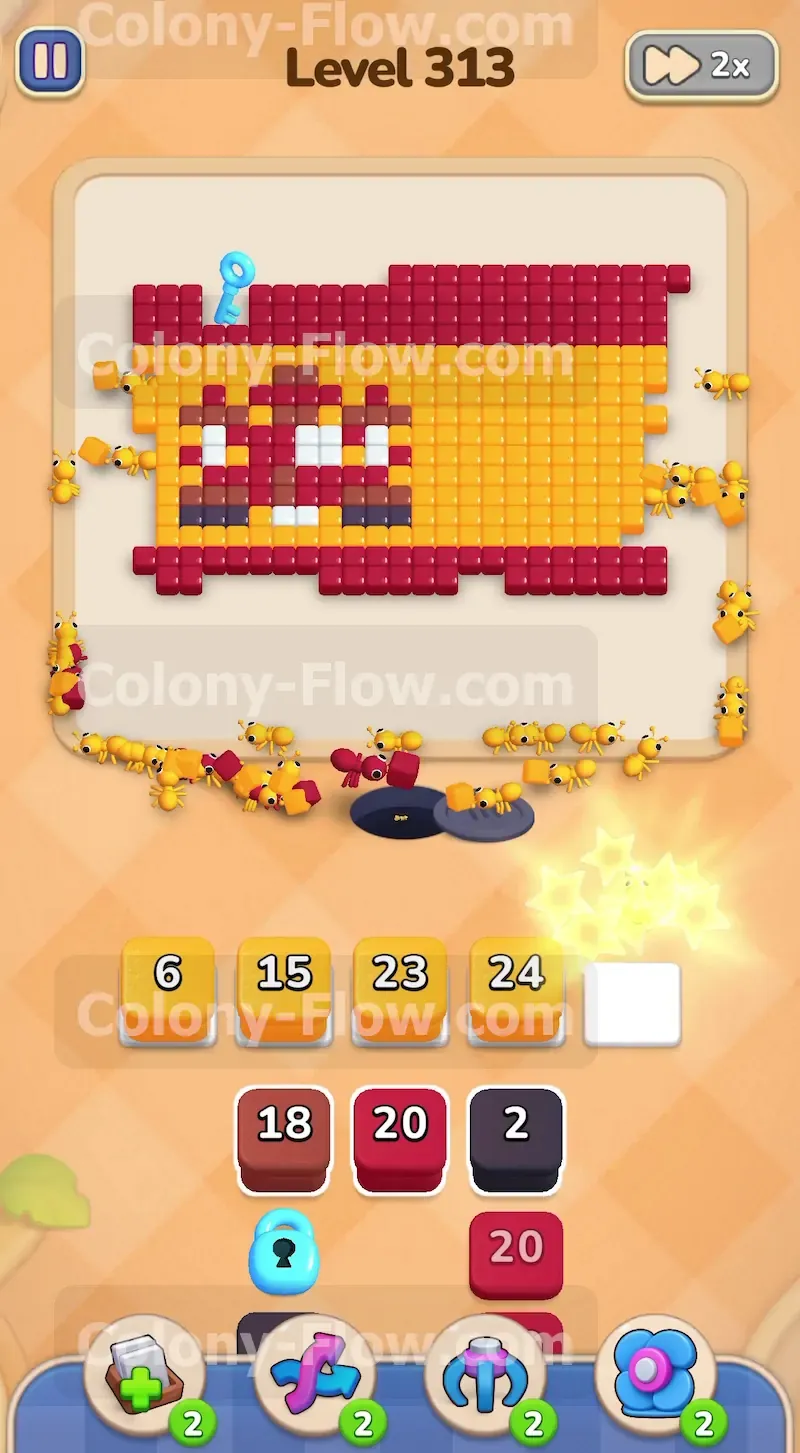 Колони Флоу уровень 313 — шаг 3