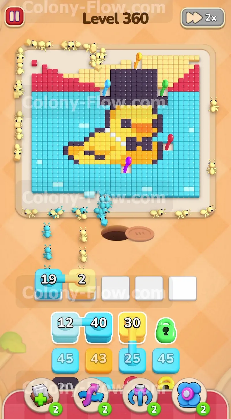 Колони Флоу уровень 360 — шаг 2