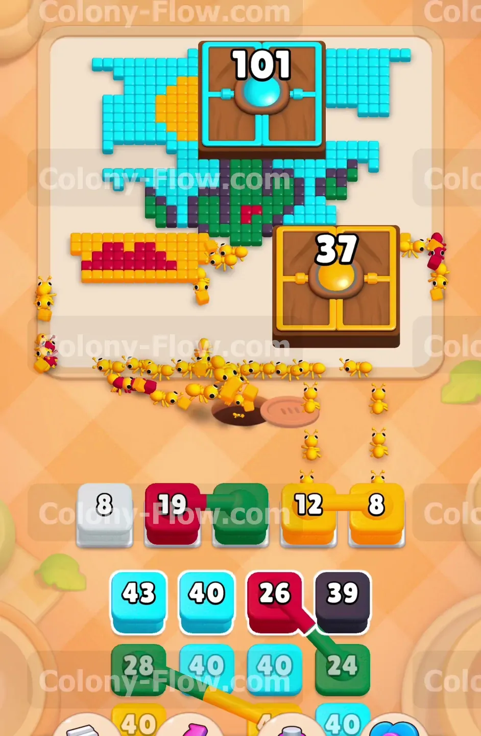 Колони Флоу уровень 465 — шаг 4